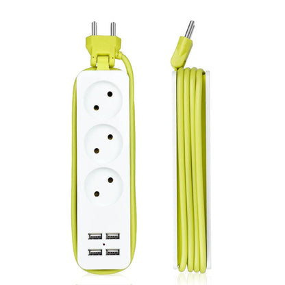 AVEL Multiprise 3 Sockets avec 4 ports USB Cordon 1,8 m Enroulable – مقبس طاقة مع منافذ شحن تنزوت