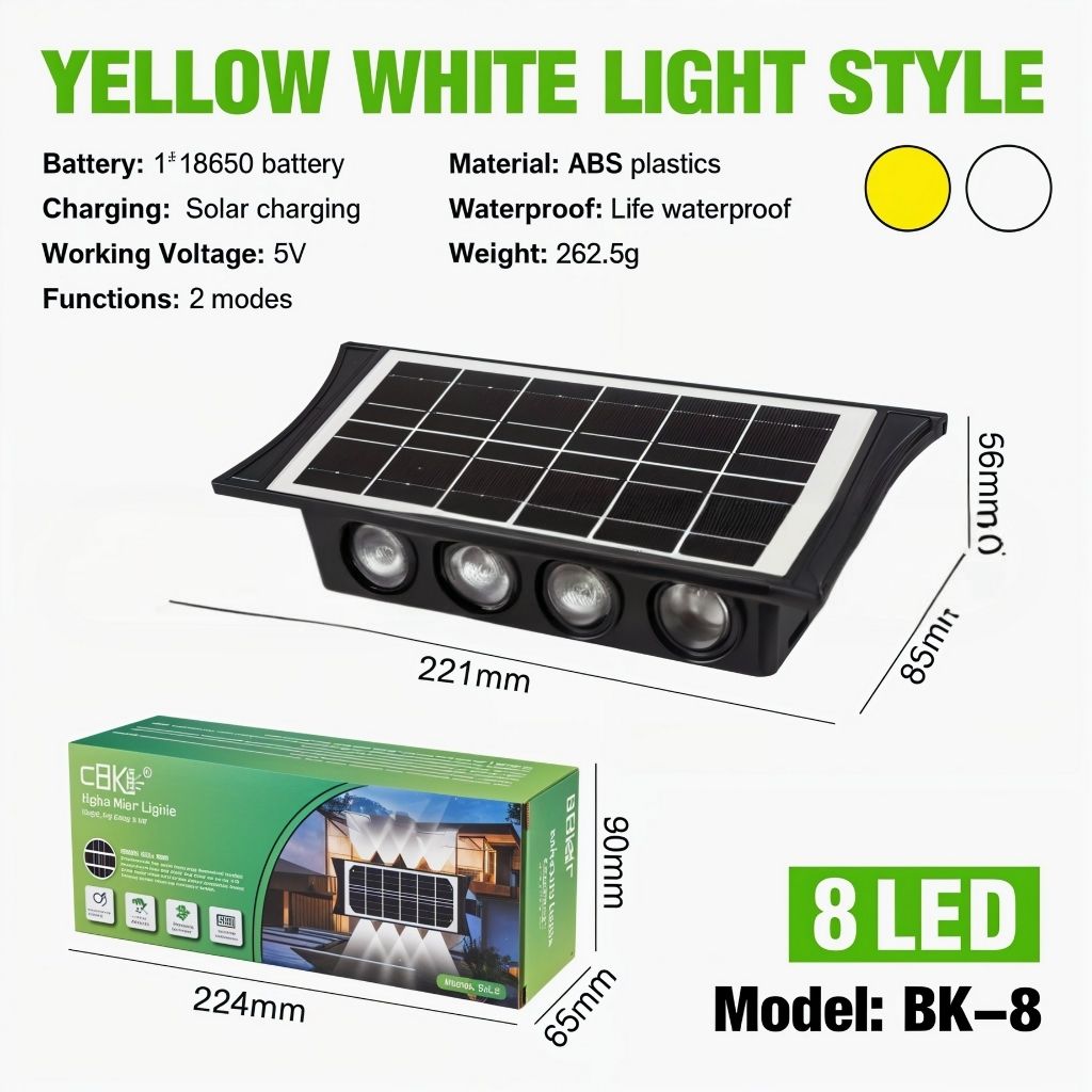 2x PCS Projecteur Solaire Étanche IP65 pour Jardin et Terrasse تنزوت