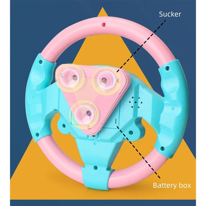 Jouet volant de conduite simulé avec lumière et musique – لعبة مقود السيارة للأطفال تنزوت