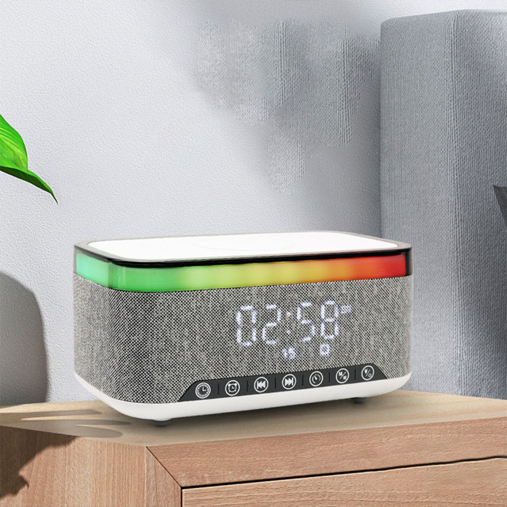 Haut-parleur Bluetooth intelligent, veilleuse créative de bureau, chargeur audio sans fil, lumière d’ambiance de chevet - تنزوت