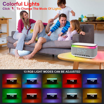 Haut-parleur Bluetooth intelligent, veilleuse créative de bureau, chargeur audio sans fil, lumière d’ambiance de chevet - تنزوت