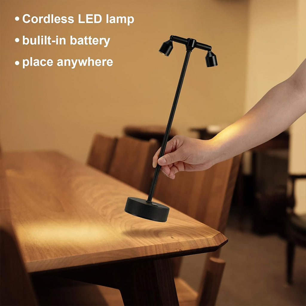 Lampe de bureau LED rétro à double tête rotative à 360 degré – مصباح مكتب بعدة أوضاع إضاءة تنزوت