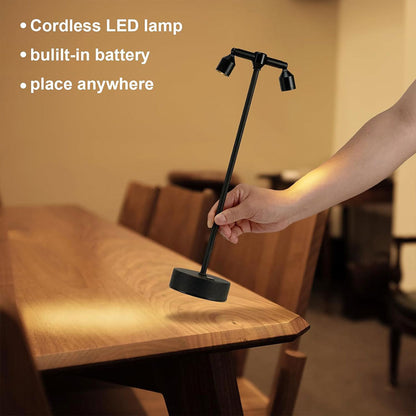 Lampe de bureau LED rétro à double tête rotative à 360 degré – مصباح مكتب بعدة أوضاع إضاءة تنزوت