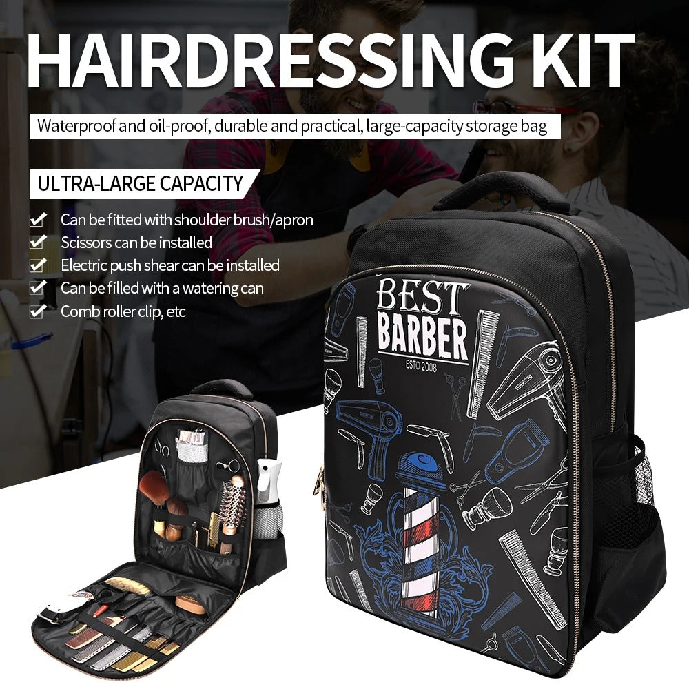 Sac à dos Coiffeur avec des Support pour Tondeuses et Outils Professionnels – حقيبة اغراض الحلاق تنزوت