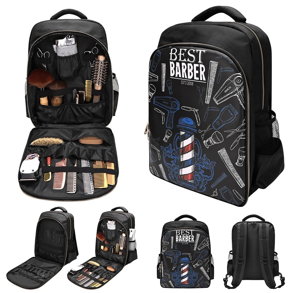 Sac à dos Coiffeur avec des Support pour Tondeuses et Outils Professionnels – حقيبة اغراض الحلاق تنزوت