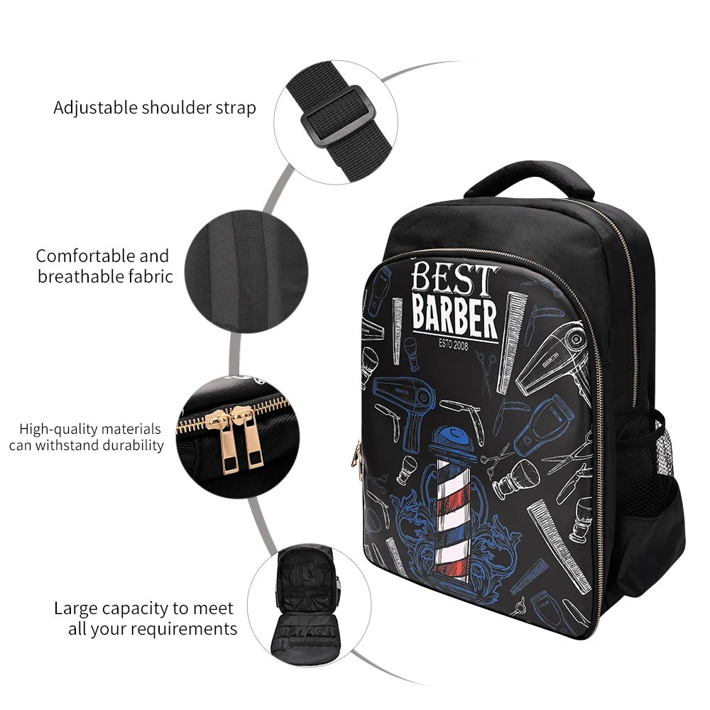 Sac à dos Coiffeur avec des Support pour Tondeuses et Outils Professionnels – حقيبة اغراض الحلاق تنزوت