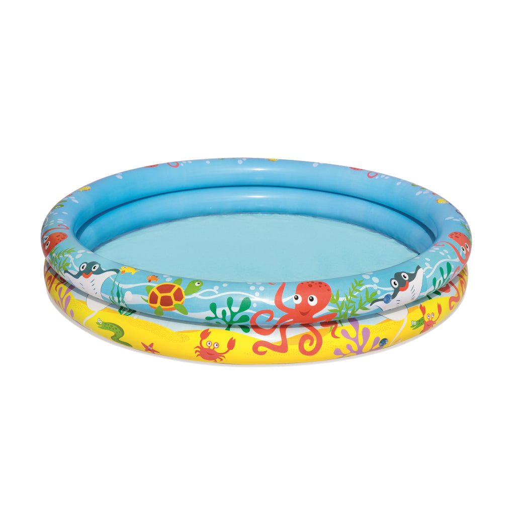 Piscine Ronde Gonflable Avec Bouée Et Ballon De Plage 122 x 20 cm Bestway #51124 تنزوت
