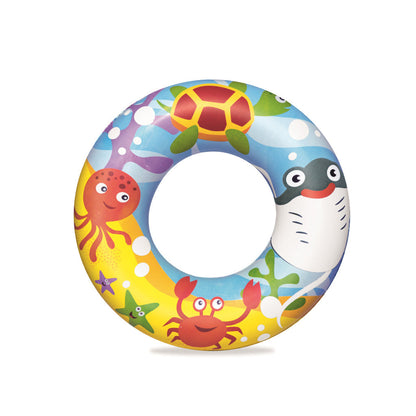 Piscine Ronde Gonflable Avec Bouée Et Ballon De Plage 122 x 20 cm Bestway #51124 تنزوت