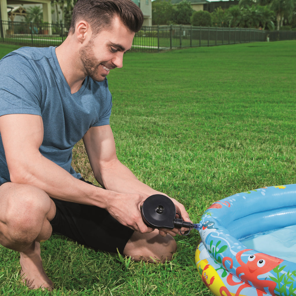 Piscine Ronde Gonflable Avec Bouée Et Ballon De Plage 122 x 20 cm Bestway #51124 تنزوت