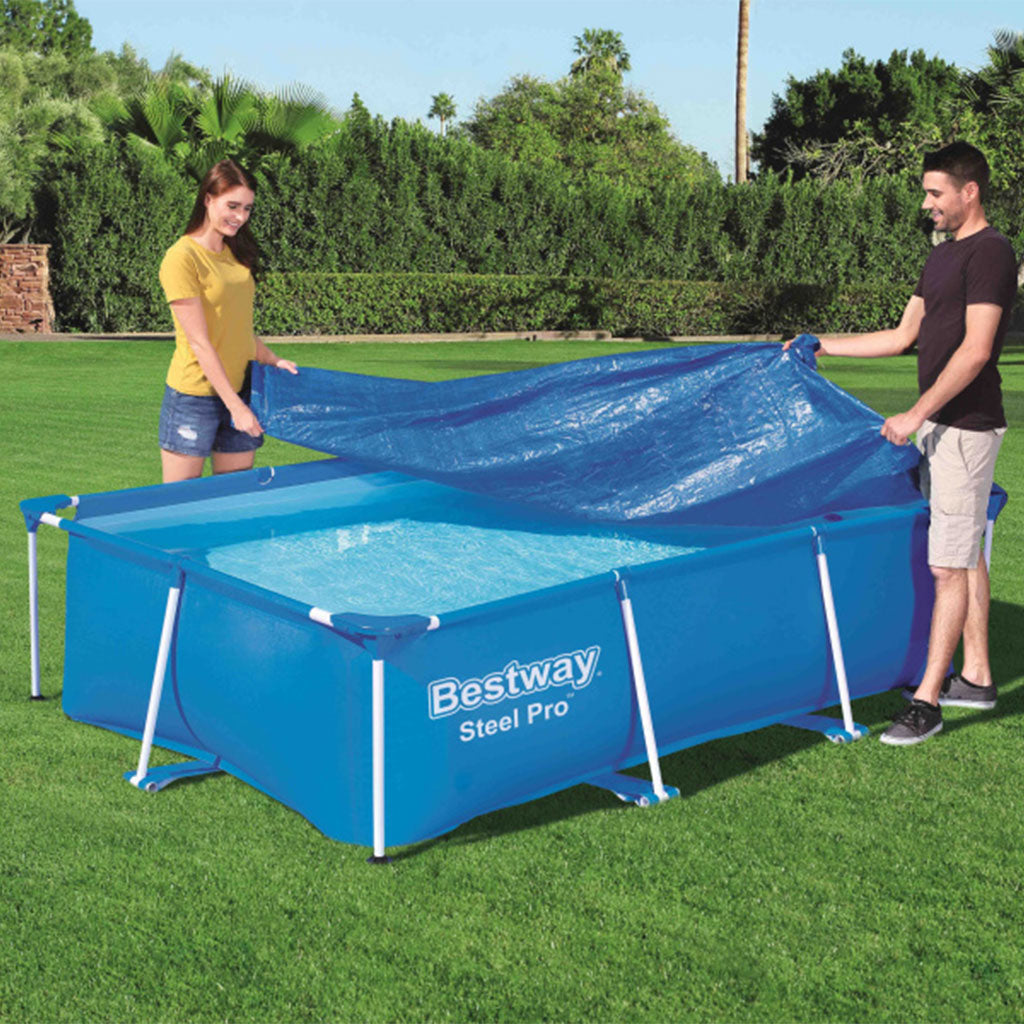 Grand bâche de piscine rectangulaire en polyéthylène 259 x 170 cm Bestway 58105 – غطاء مسبح تنزوت