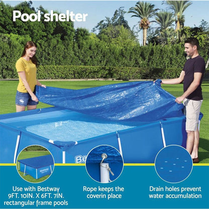 Grand bâche de piscine rectangulaire en polyéthylène 300 x 201 cm Bestway 58106 – غطاء مسبح تنزوت