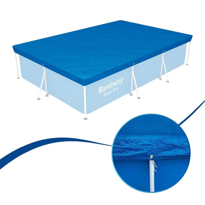 Grande bâche de piscine rectangulaire en polyéthylène 400 x 211 cm Bestway 58107 – غطاء مسبح تنزوت