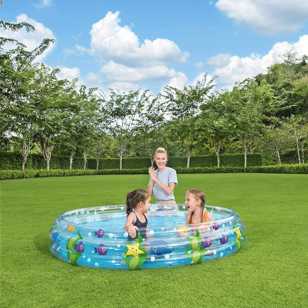 Piscine Gonflable Ronde Transparente Pour Enfants 183 x 33cm Bestway #51005 تنزوت