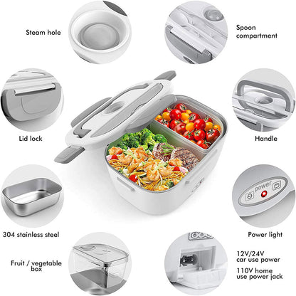 Boîte à lunch électrique en Inox Capacité 1.05L – علبة تسخين الطعام من الإينوكس تنزوت