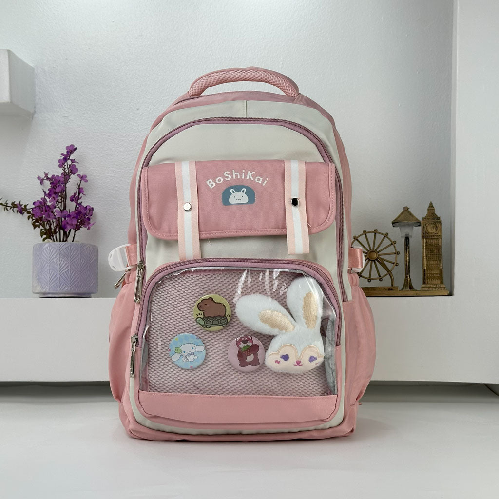Sac à Dos Scolaire pour Enfants Style Kawaii BoShiKai Rose – حقيبة ظهر مدرسية للأطفال وردي تنزوت