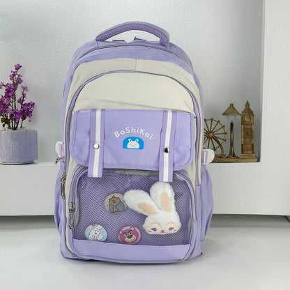 Sac à Dos Scolaire pour Enfants Style Kawaii BoShiKai Mauve – حقيبة ظهر مدرسية للأطفال بنفسجي تنزوت