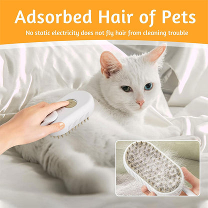 Brosse à vapeur pour chat autonettoyante 3en1 – فرشة تنظيف القطط تنزوت