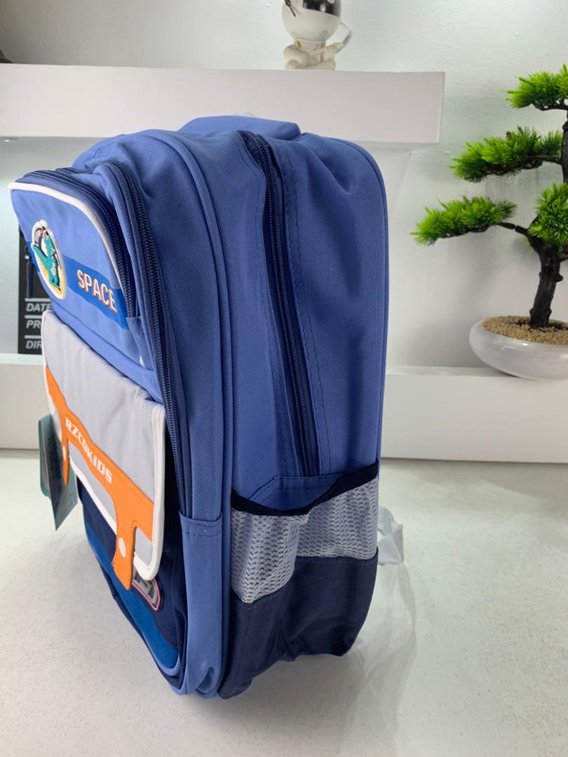 Sac à Dos Enfant Space Design Ludique Multi-Poches Bleu – حقيبة مدرسية للأطفال لون أزرق تنزوت