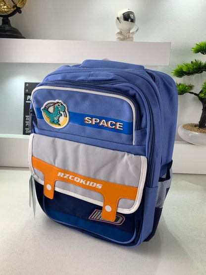 Sac à Dos Enfant Space Design Ludique Multi-Poches Bleu – حقيبة مدرسية للأطفال لون أزرق تنزوت