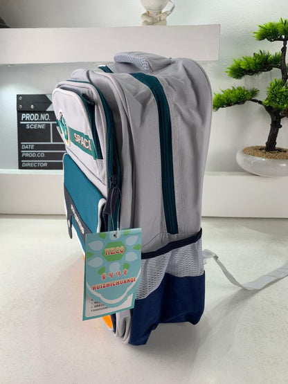 Sac à Dos Enfant Space Design Ludique Multi-Poches Gris – حقيبة مدرسية للأطفال لون رمادي تنزوت