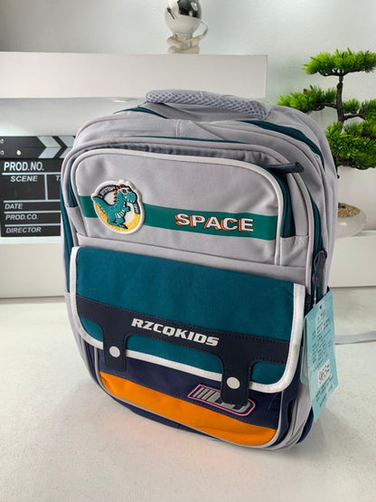 Sac à Dos Enfant Space Design Ludique Multi-Poches Gris – حقيبة مدرسية للأطفال لون رمادي تنزوت