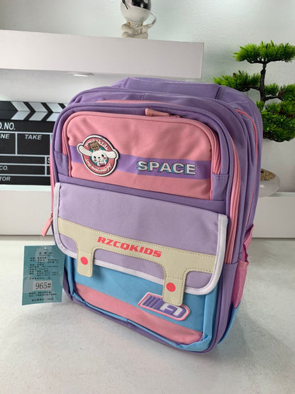 Sac à Dos Enfant Space Design Ludique Multi-Poches Mauve – حقيبة مدرسية للأطفال لون بنفسجي تنزوت