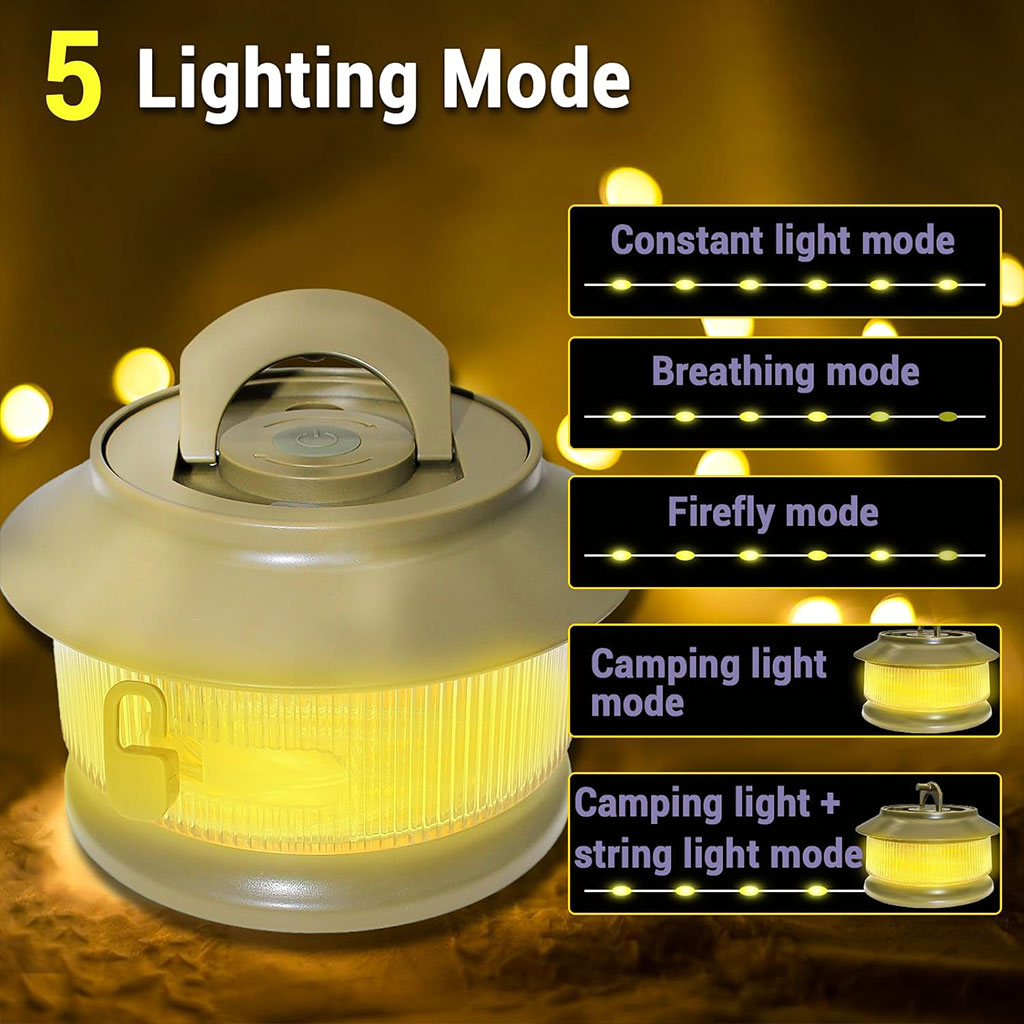 Guirlande lumineuse à rangement rapide pour camping 20m – مصباح تخييم 20 متر تنزوت