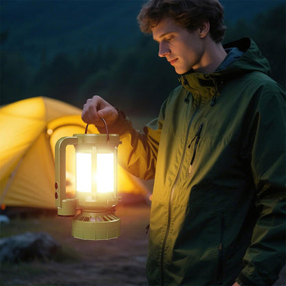 Lanterne de camping LED Rechargeable avec Ventilateur et 4 modes d’éclairage – مصباح ومروحة محمولة تنزوت