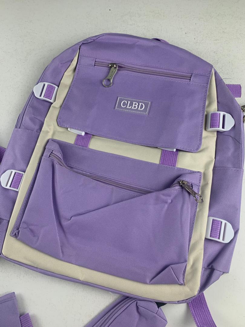 Ensemble de sacs d’école Kawai pour adolescents 4Pcs CLBD V1 Mauve – محفظة 4 قطع كاواي بنفسجي تنزوت