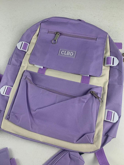 Ensemble de sacs d’école Kawai pour adolescents 4Pcs CLBD V1 Mauve – محفظة 4 قطع كاواي بنفسجي تنزوت