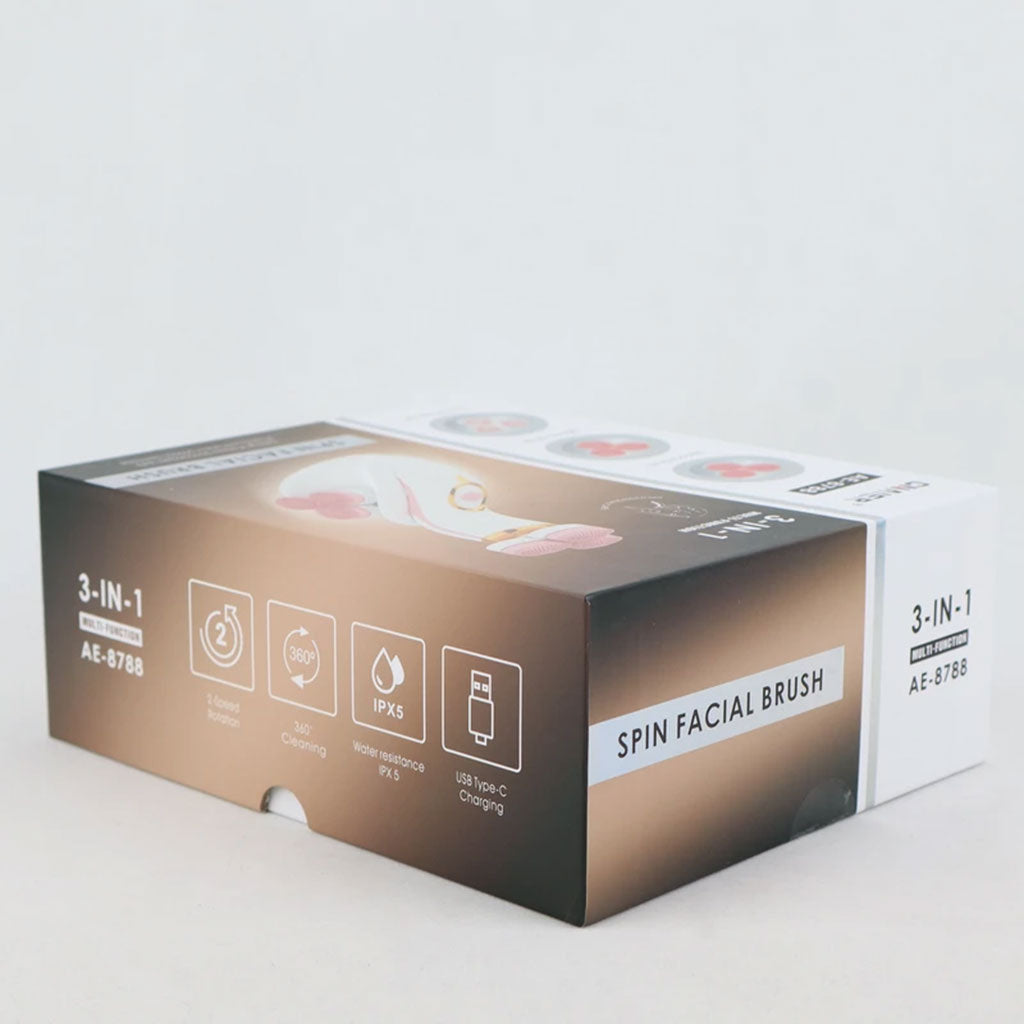 Brosse Nettoyante Électrique Cnaier AE-8788 3 Têtes Rotatives Recharge USB – جهاز تنظيف البشرة بعمق تنزوت