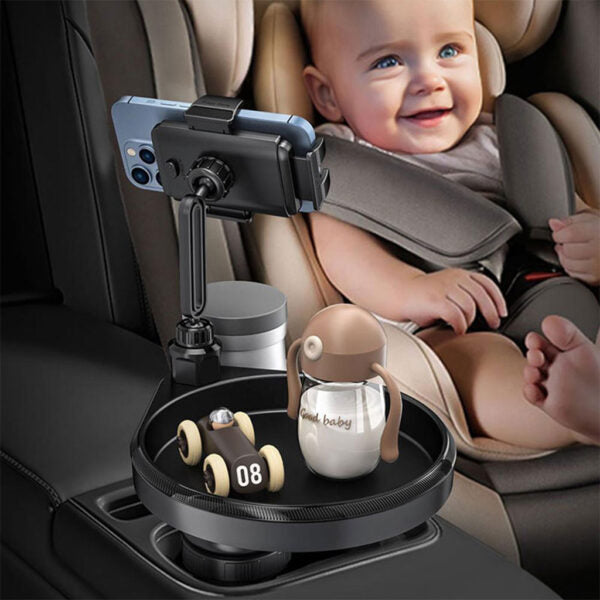 Plateau extensible 4 en 1 avec support de téléphone pour voiture – حامل أغراض ومشروبات في السيارة تنزوت