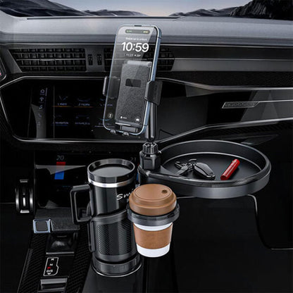 Plateau extensible 4 en 1 avec support de téléphone pour voiture – حامل أغراض ومشروبات في السيارة تنزوت