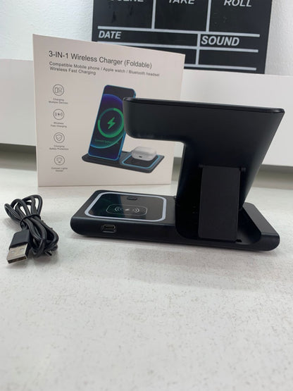 Station de charge sans fil 3 en 1 pour smartphones et appareils électroniques – شاحن لاسلكي للهاتف و الأجهزة الإلكترونية تنزوت