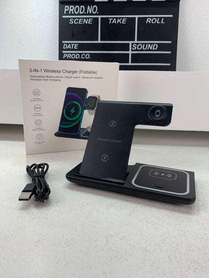 Station de charge sans fil 3 en 1 pour smartphones et appareils électroniques – شاحن لاسلكي للهاتف و الأجهزة الإلكترونية تنزوت