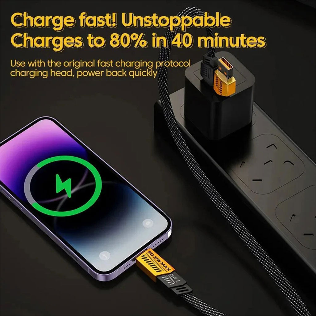 Câble de charge multifonction en nylon tressé durable 4 en 1 à double tête – شاحن سريع ومتين متعدد المنافذ تنزوت