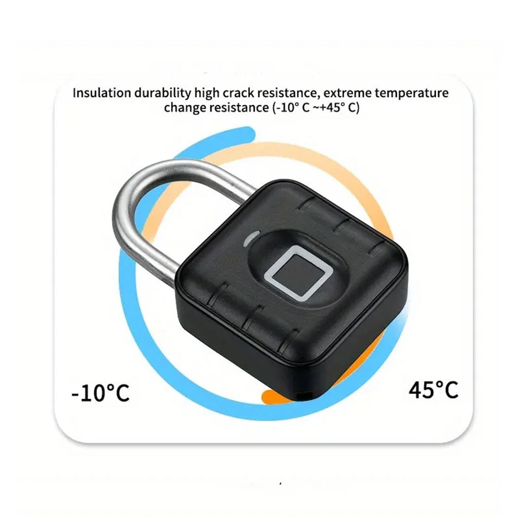 Cadenas à Empreintes Digitales étanche, Serrure Biométrique En Métal Sans Clé تنزوت