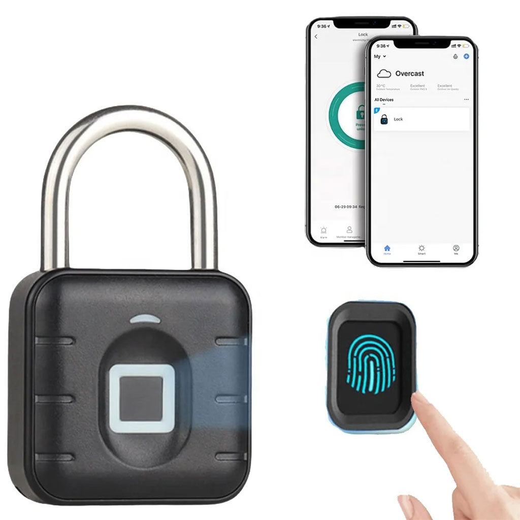 Cadenas à Empreintes Digitales étanche, Serrure Biométrique En Métal Sans Clé تنزوت