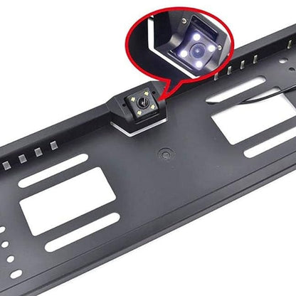 Caméra de recul HD pour voiture, Avec cadre de plaque d'immatriculation Standard , étanche, Vision nocturne, 4 LED - تنزوت