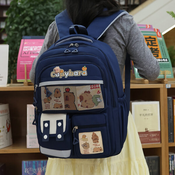 Sac-Dos-Enfant-Kawaii-Capybara-Bleu-Nuit-حقيبة-ظهر-للأطفال-أزرق-ليلي.png