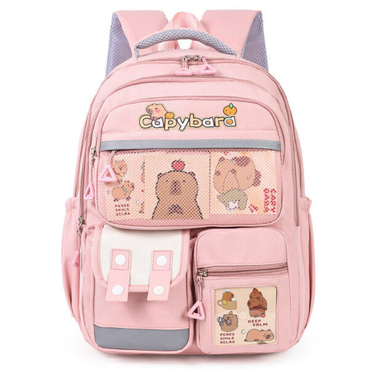 Sac-Dos-Enfant-Kawaii-Capybara-Rose-حقيبة-ظهر-للأطفال-وردي.png