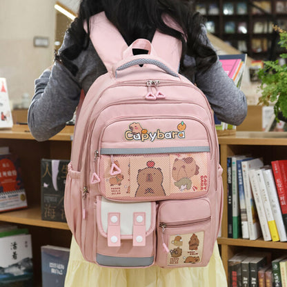 Sac-Dos-Enfant-Kawaii-Capybara-Rose-حقيبة-ظهر-للأطفال-وردي.png