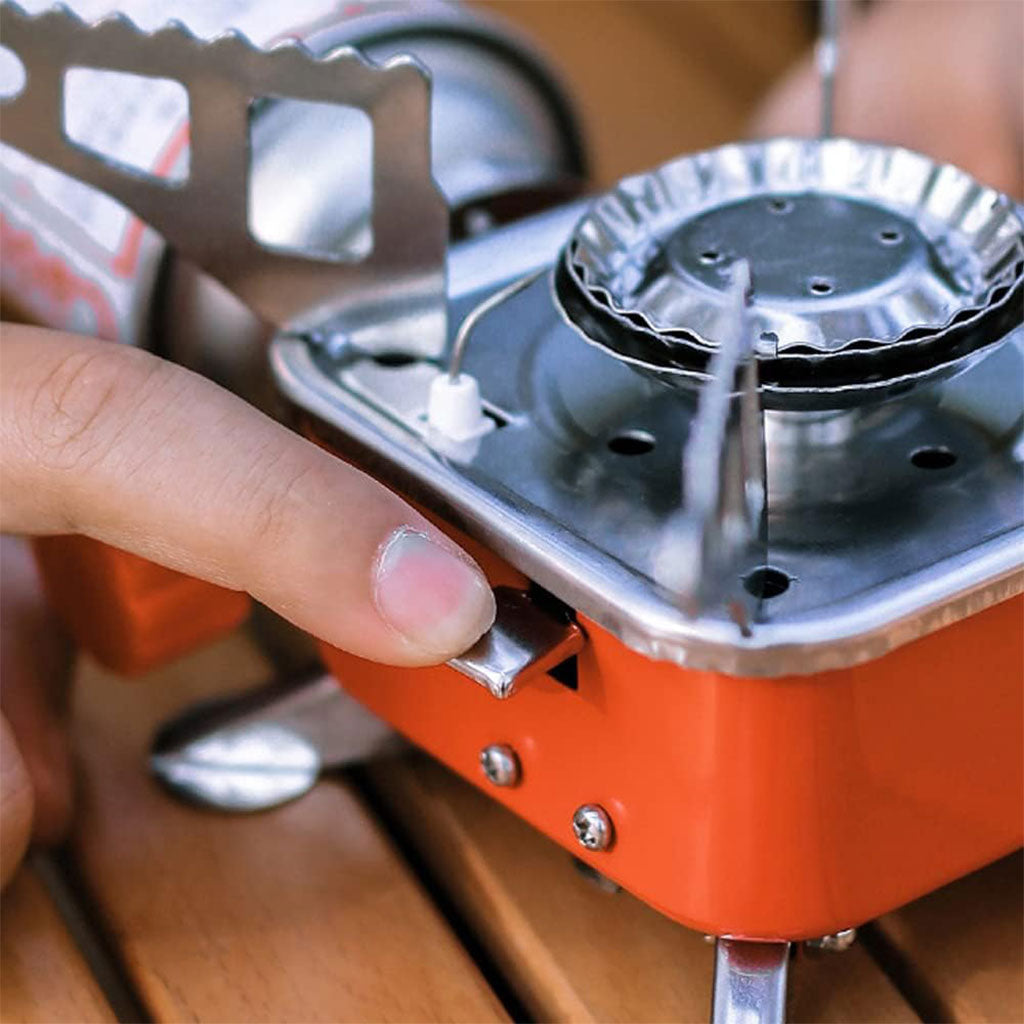 Mini réchaud à gaz pliable en métal pour camping – موقد غاز محمول تنزوت