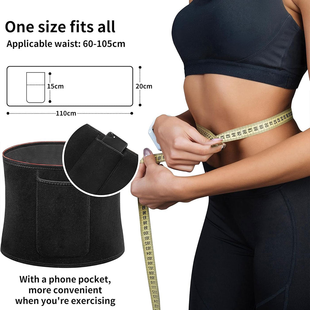 Ceinture de sudation pour Homme et Femme avec Poche Extérieure – حزام تنحيف تنزوت