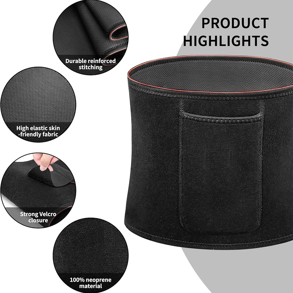 Ceinture de sudation pour Homme et Femme avec Poche Extérieure – حزام تنحيف تنزوت