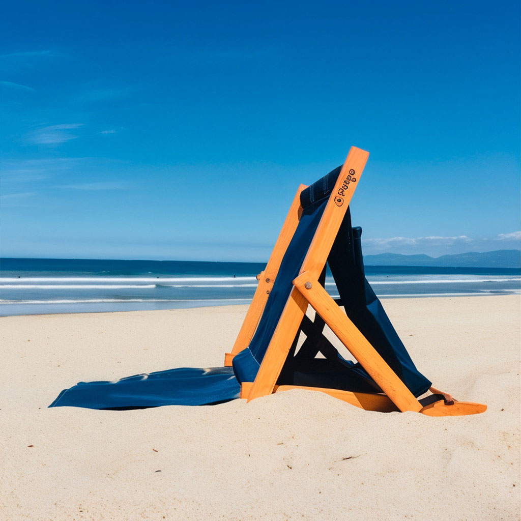 Chaise de Plage Réglable en 3 Positions Avec Poche Arrière تنزوت