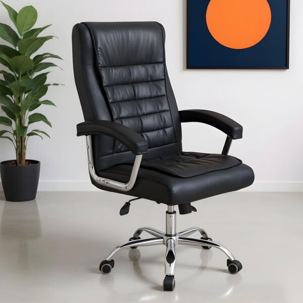 Chaise de Bureau Présidentiel LUXE avec base pivotante et ressorts ensachés – كرسي مكتب مريح وجودة عالية تنزوت