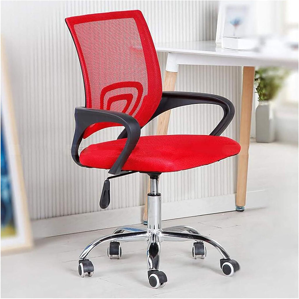 Chaise de Bureau Ergonomique avec Support Lombaire Rouge – كرسي مكتب مريح مع دعامة للظهر تنزوت