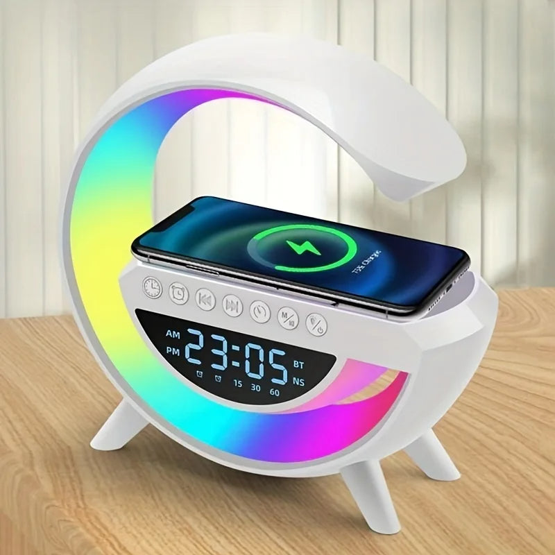 Réveil et Haut-parleur Bluetooth RGB intelligente type Big G Wireless Charger V3 - BT-3401 - تنزوت