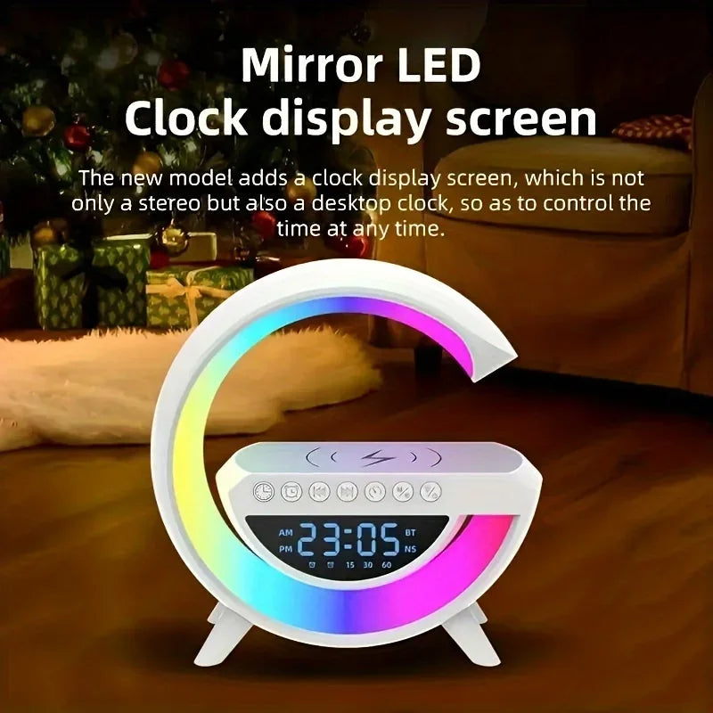 Réveil et Haut-parleur Bluetooth RGB intelligente type Big G Wireless Charger V3 - BT-3401 - تنزوت
